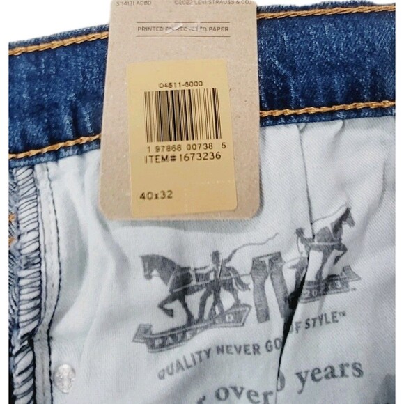Levi's 511 Slim Fit 5-Pocket Denim Jeans Men's 40x32 Sits Below Waist Stretch - Picture 12 of 13